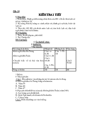 Bài giảng Tiết 29 Kiểm tra 1 tiết